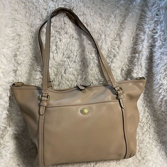 Coach F25667  Peyton Crossgrain Leather sand large Tote bag  gold tone hardwares - Picture 2 of 14